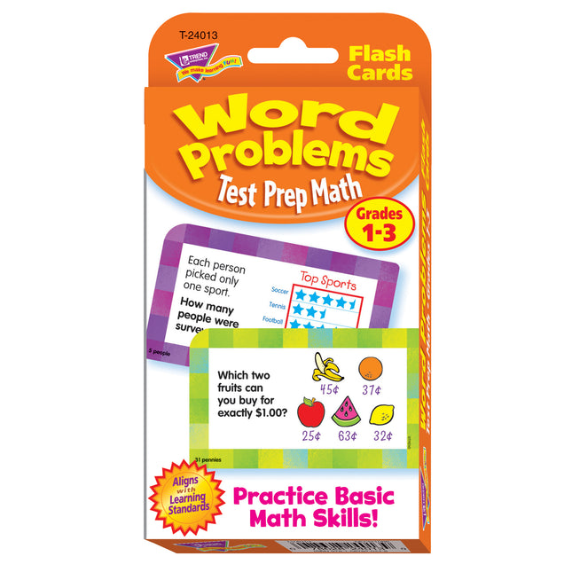 Word Problems Test Prep Math, Grades 1-3 Challenge Cards®