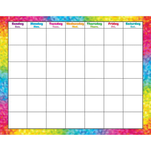 Colorful Brush Strokes Wipe-Off® Calendar, Monthly