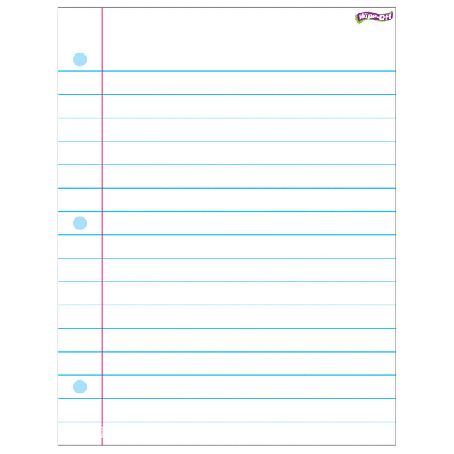 Notebook Paper Wipe-Off® Chart, 17" x 22"