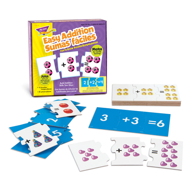 Easy Addition/Sumas faciles Fun-to-Know® Puzzles