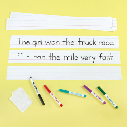 24" White Wipe-Off® Sentence Strips