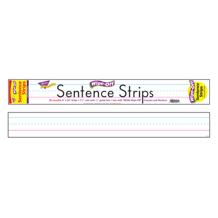 24" White Wipe-Off® Sentence Strips