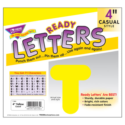 Yellow 4" Casual Uppercase Ready Letters®