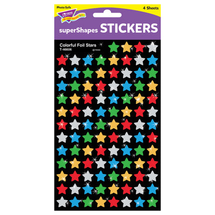 Colorful Foil Stars superShapes Stickers, 400 ct
