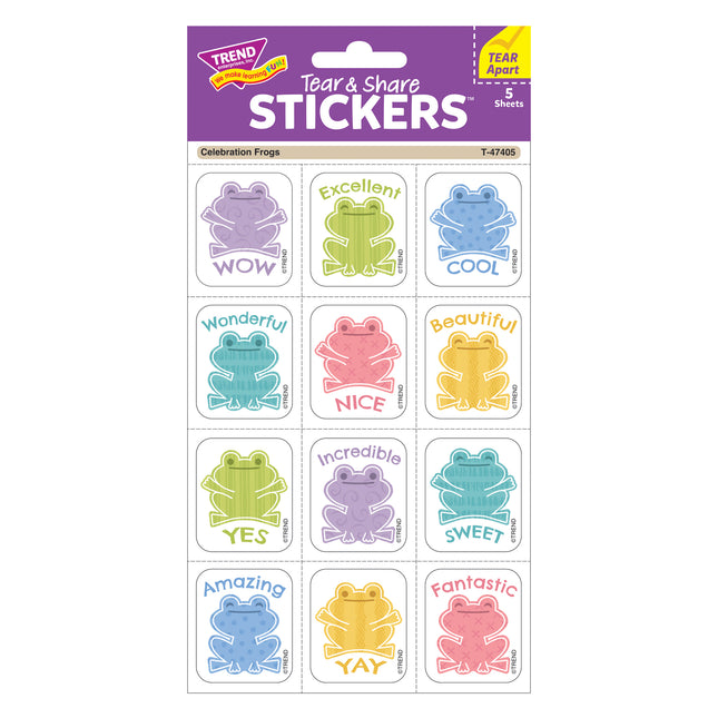 Celebration Frogs Stickers Tear & Share
