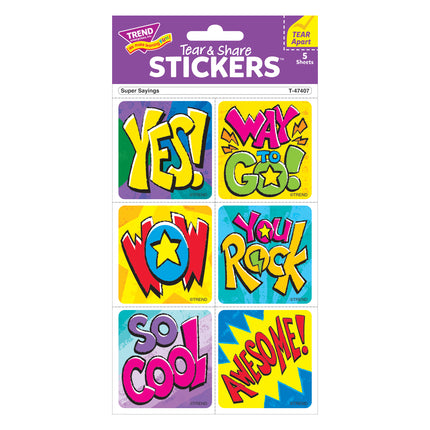 Super Sayings Stickers Tear & Share