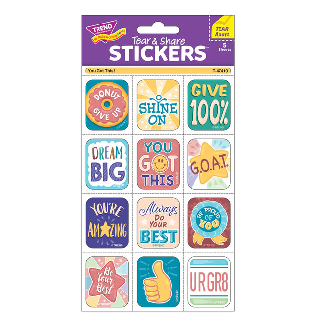 You Got This Tear & Share Stickers