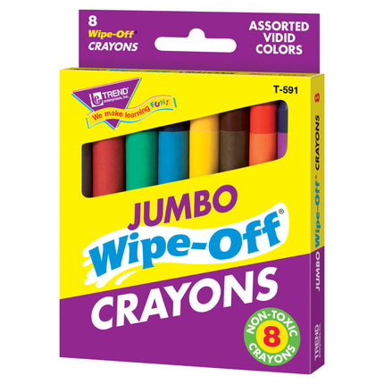 8-Pack Jumbo Assorted Wipe-Off® Crayons