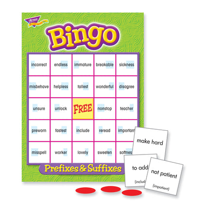 Prefixes & Suffixes Bingo Game