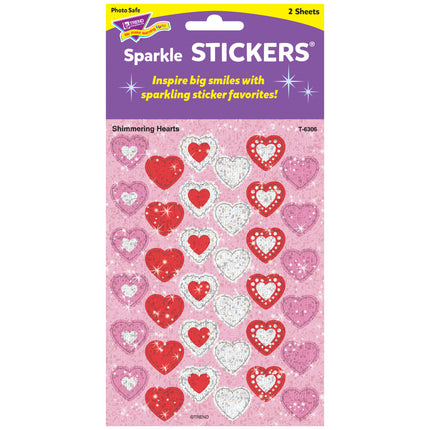 Shimmering Hearts Sparkle Stickers®, 72 ct