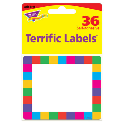 Rainbow Plaid Terrific Labels™, 36 ct