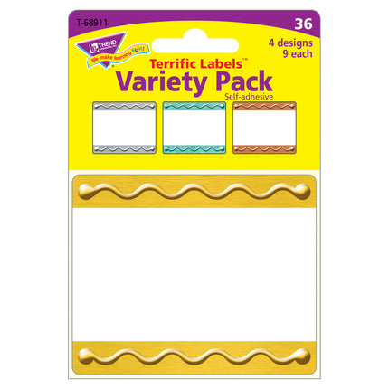I ♥ Metal Embossed Terrific Labels™ Variety Pack, 36 Count
