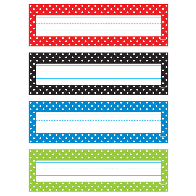 Polka Dots Desk Toppers® Name Plates Var. Pk., 32 ct