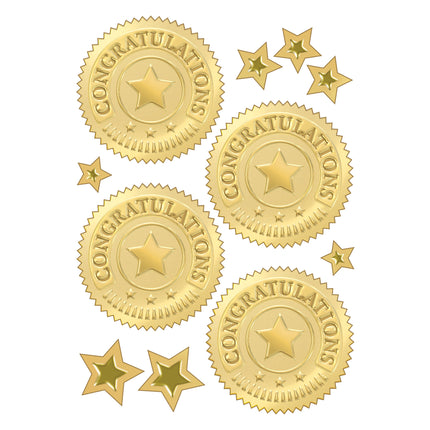 Congratulations (Gold) Award Seals Stickers, 32 ct.