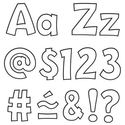 White 4in Playful Combo Letters