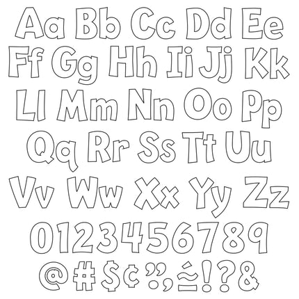 White 4in Playful Combo Letters