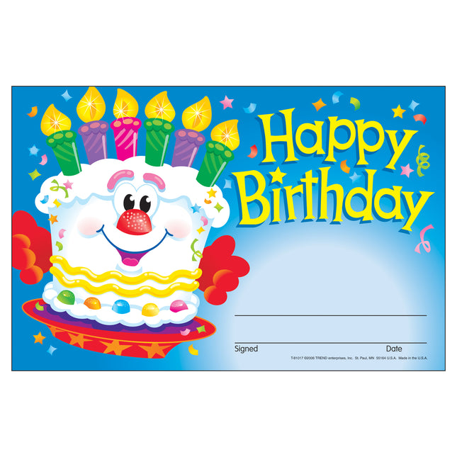 Happy Birthday Cake Recognition Awards, 30 ct