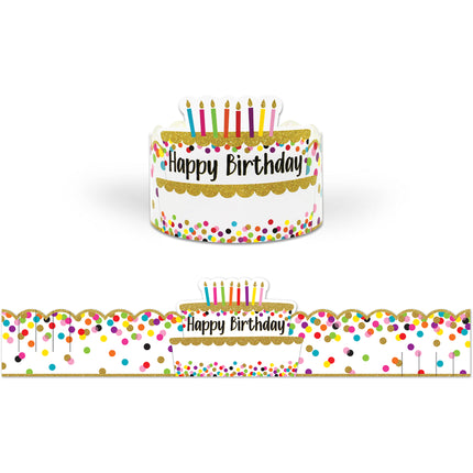 Confetti Happy Birthday Crowns, Pack of 30