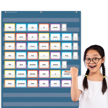 Slate Blue 10 Pocket Chart, 34" x 44"