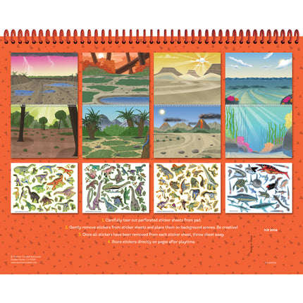 Dinosaurs and Prehistoric Animals Reusable Sticker Pad