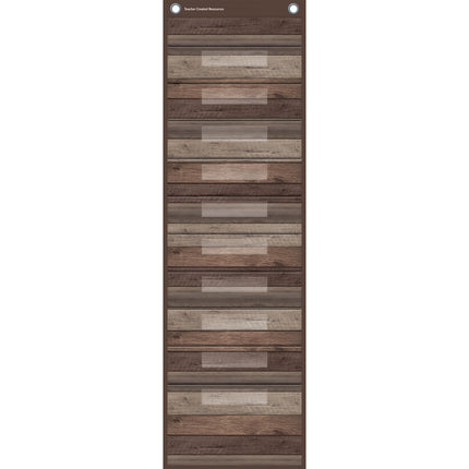 Dark Wood Design 10 Pocket File Storage Pocket Chart, 14" x 58"