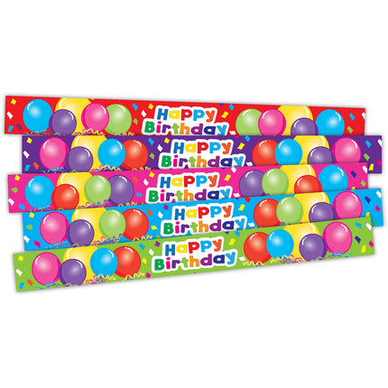Happy Birthday Balloons Slap Bracelets, 10/Pack