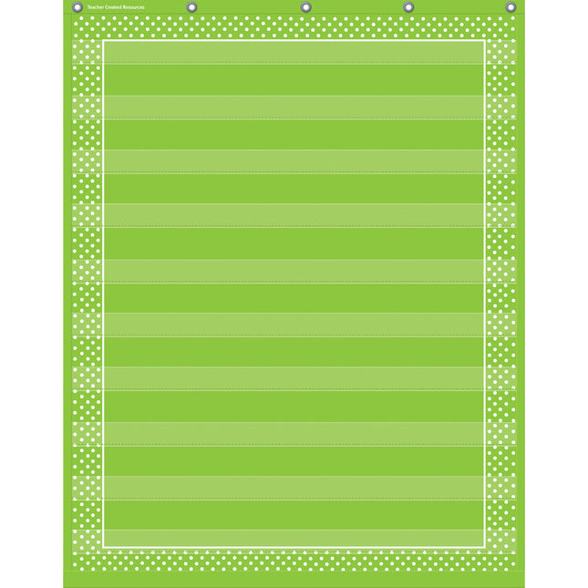 Lime Polka Dots 10 Pocket Chart
