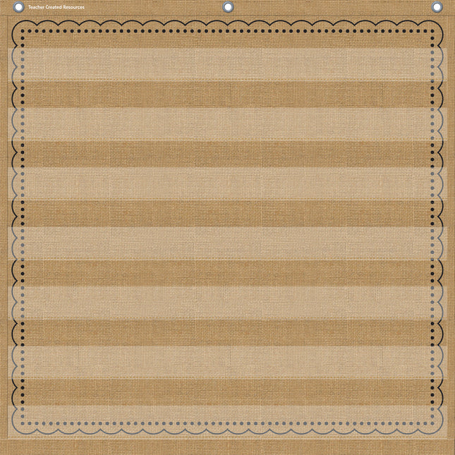 7-Pocket Pocket Chart, Burlap Design, 28" x 28"