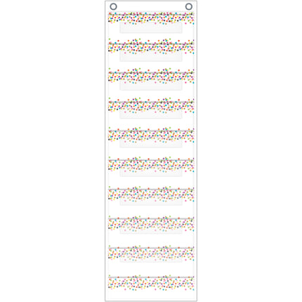 File Storage Pocket Chart, 10 Pockets, Confetti, 14" x 58"