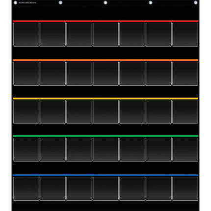 Black Storage Pocket Chart, 35 Pockets