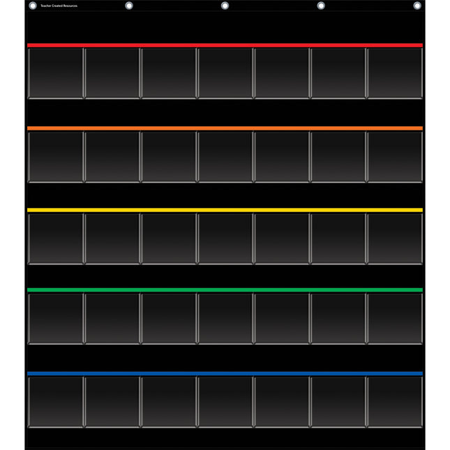 Black Storage Pocket Chart, 35 Pockets