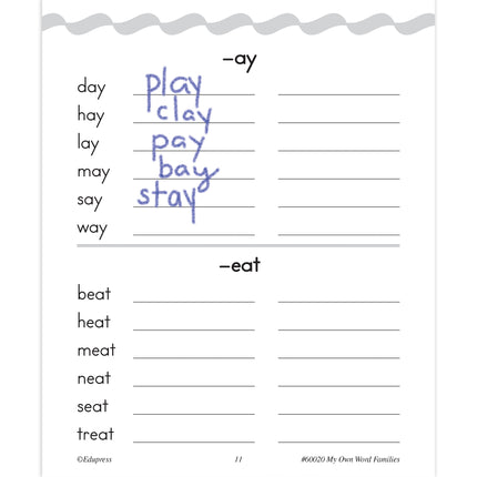 My Own Books: My Word Families Book, 25 Pack