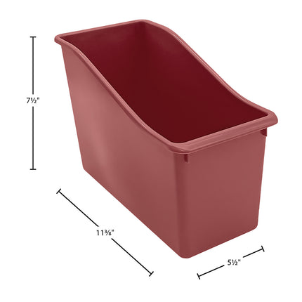 Deep Rose Plastic Book Bin