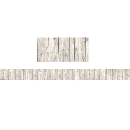 White Wood Design Straight Border Trim