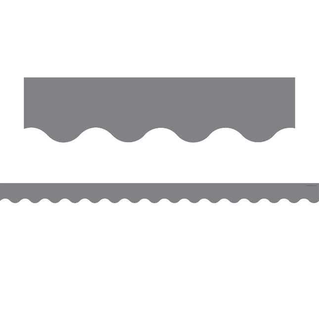 Gray Scalloped Border Trim