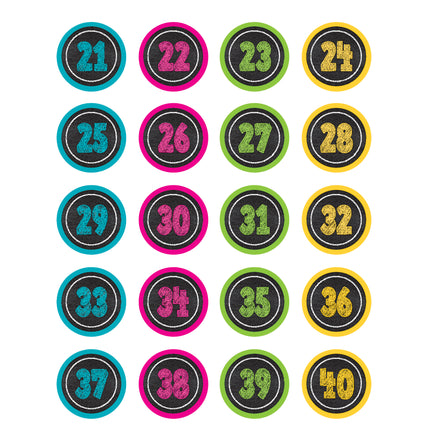 Chalkboard Brights Numbers Stickers, Pack of 120