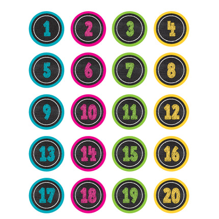 Chalkboard Brights Numbers Stickers, Pack of 120