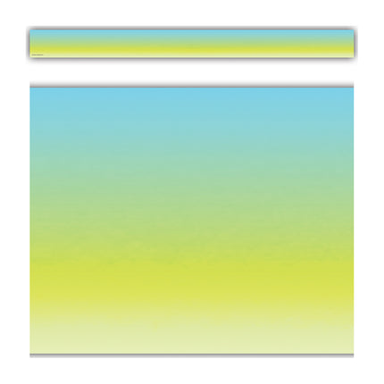 Aqua and Lime Color Wash Straight Border Trim
