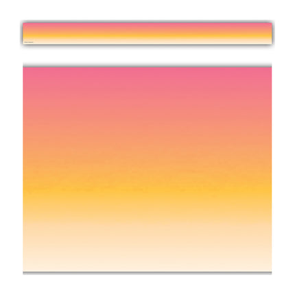 Pink and Orange Color Wash Straight Border Trim