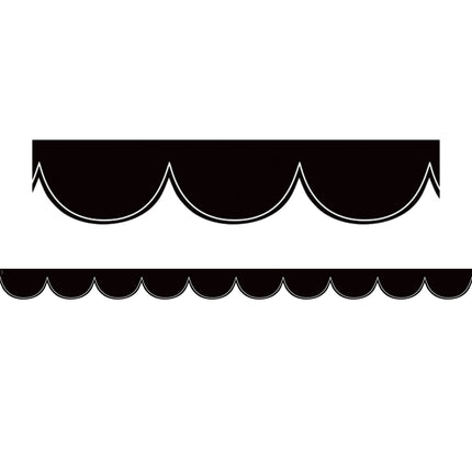 Blk W/wht Scalloped Die Cut Border