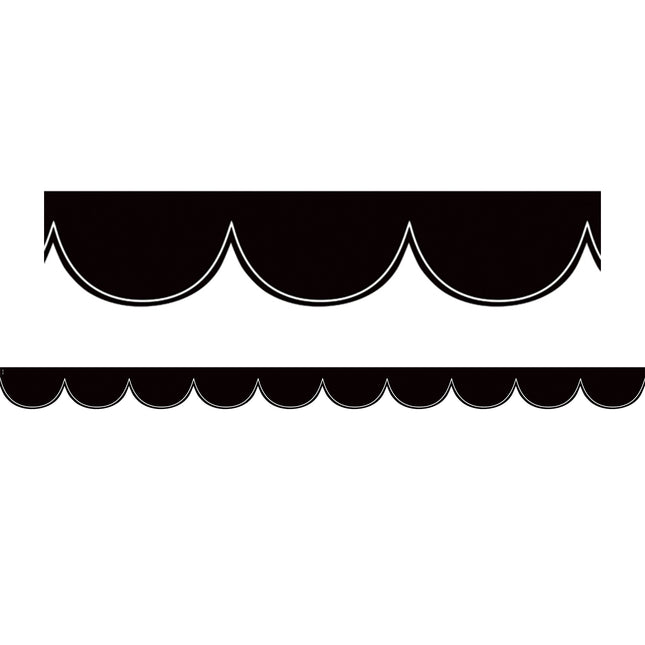 Blk W/wht Scalloped Die Cut Border