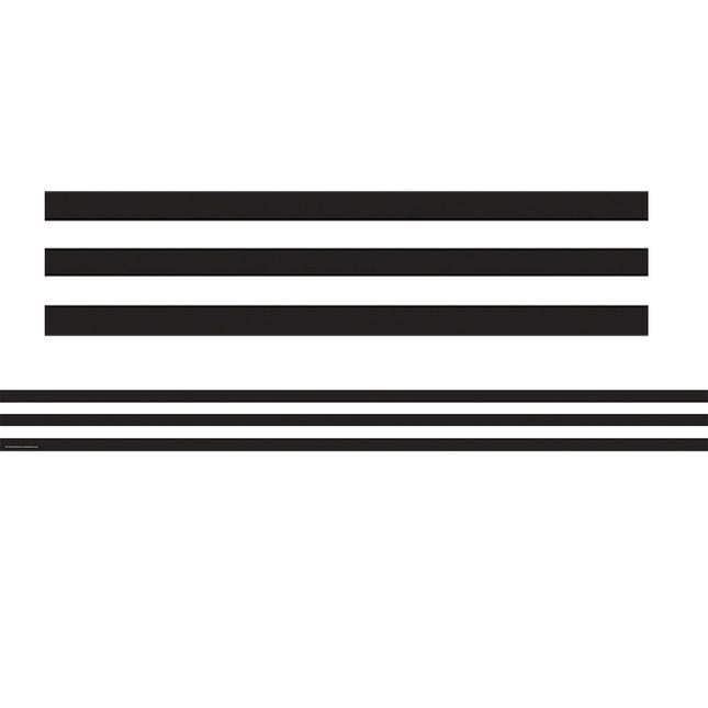 Black & White Stripes Straight Border