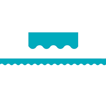 Teal Scalloped Border Trim