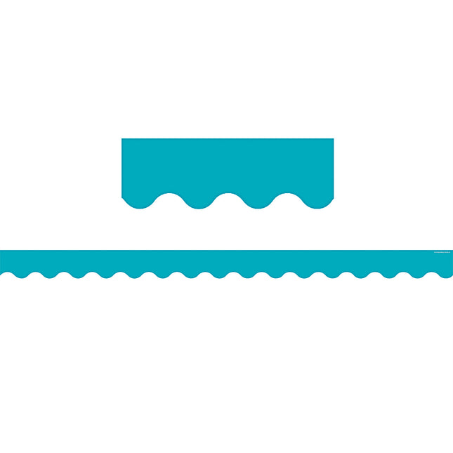 Teal Scalloped Border Trim