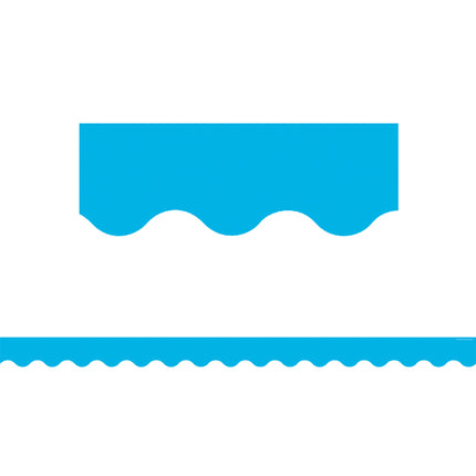 Aqua Solid Scalloped Border Trim
