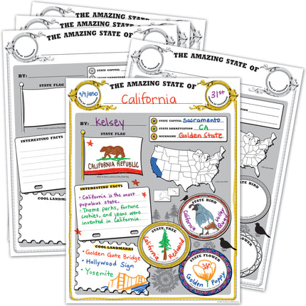 Amazing State Poster Pack, 32 Sheets