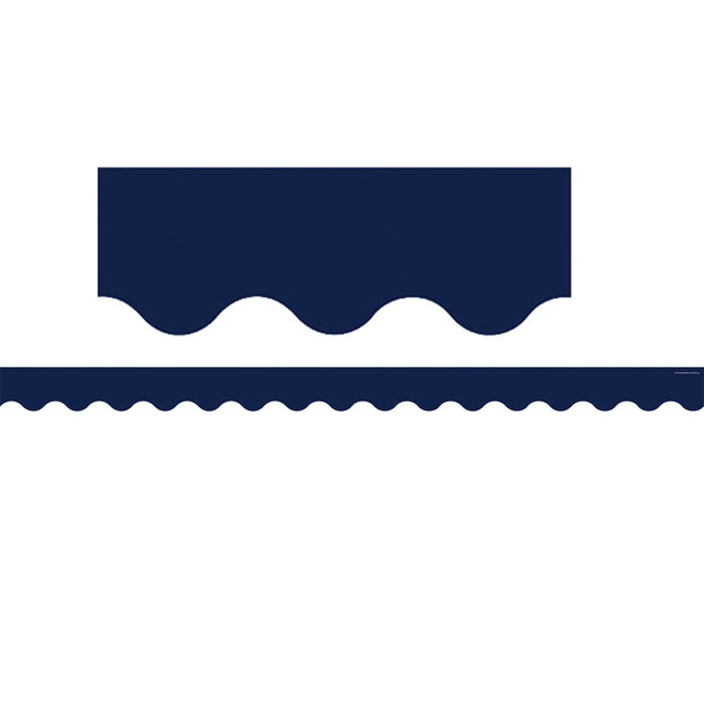 Navy Scalloped Border Trim
