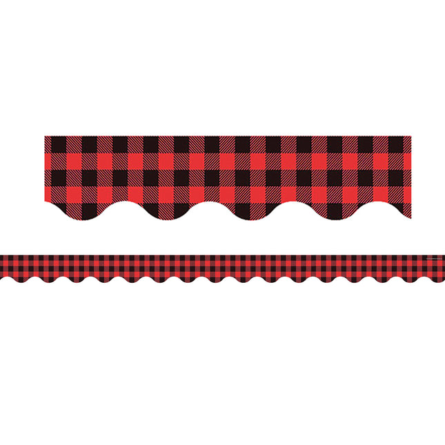 Red & Black Gingham Scalloped Border