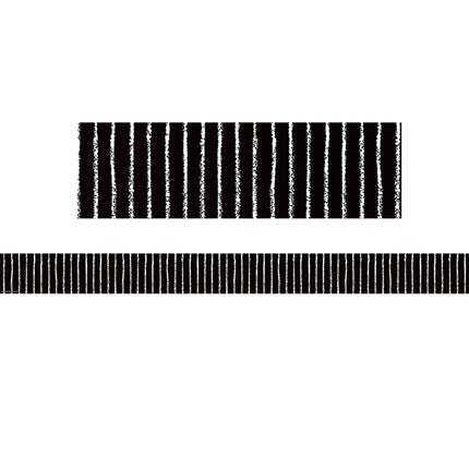 Black With White Pinstripes Trim Straight