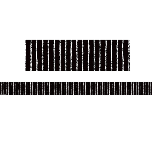 Black With White Pinstripes Trim Straight